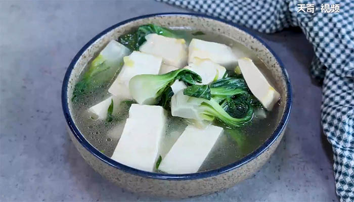 小白菜炖豆腐做法步骤：7