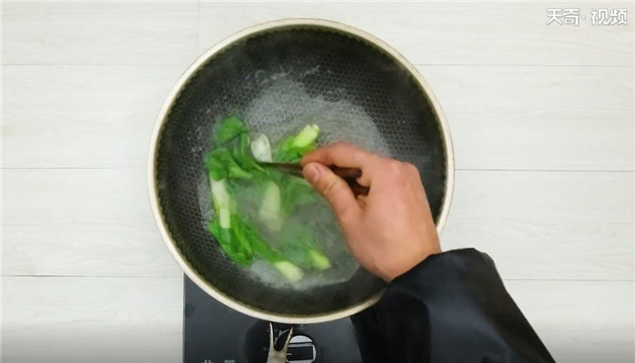 干贝蛤蜊肉扒青菜做法步骤：4