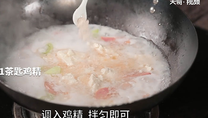 火腿煮豆花做法步骤：11