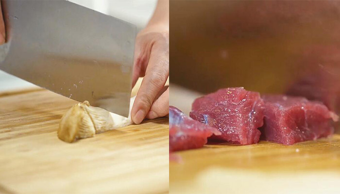 杏鲍菇牛肉粒的做法做法步骤：2