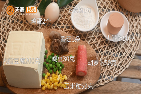 五彩鸡蛋豆腐羹做法步骤：1